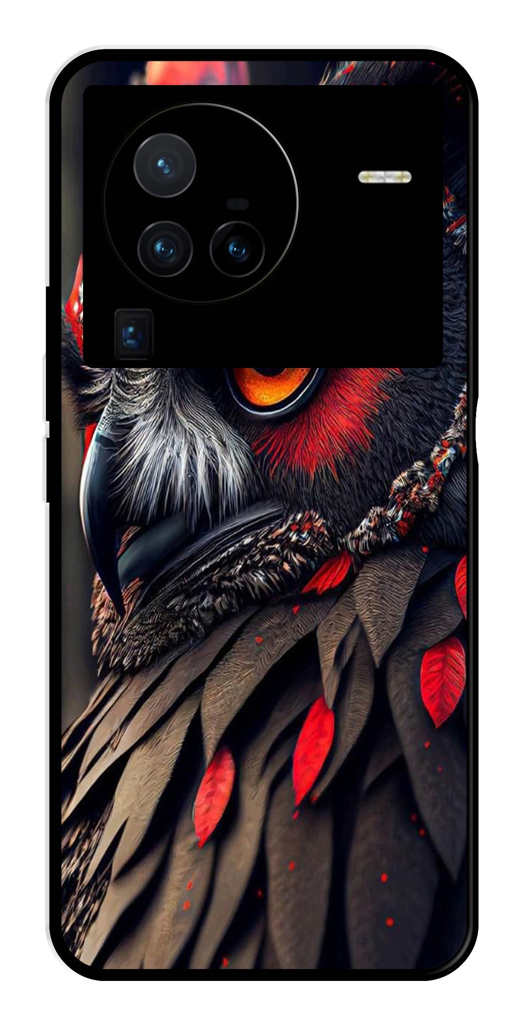 Owl Design Metal Mobile Case for Vivo X80 Pro   (Design No -26)