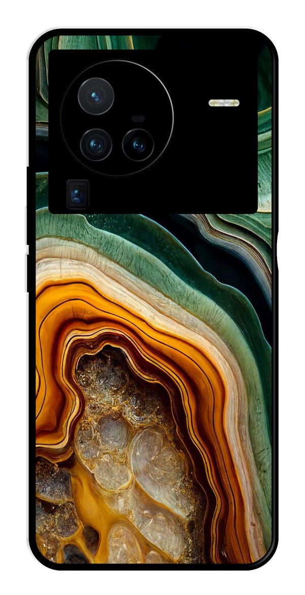 Marble Design Metal Mobile Case for Vivo X80 Pro   (Design No -28)