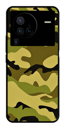 Army Pattern Metal Mobile Case for Vivo X80 Pro