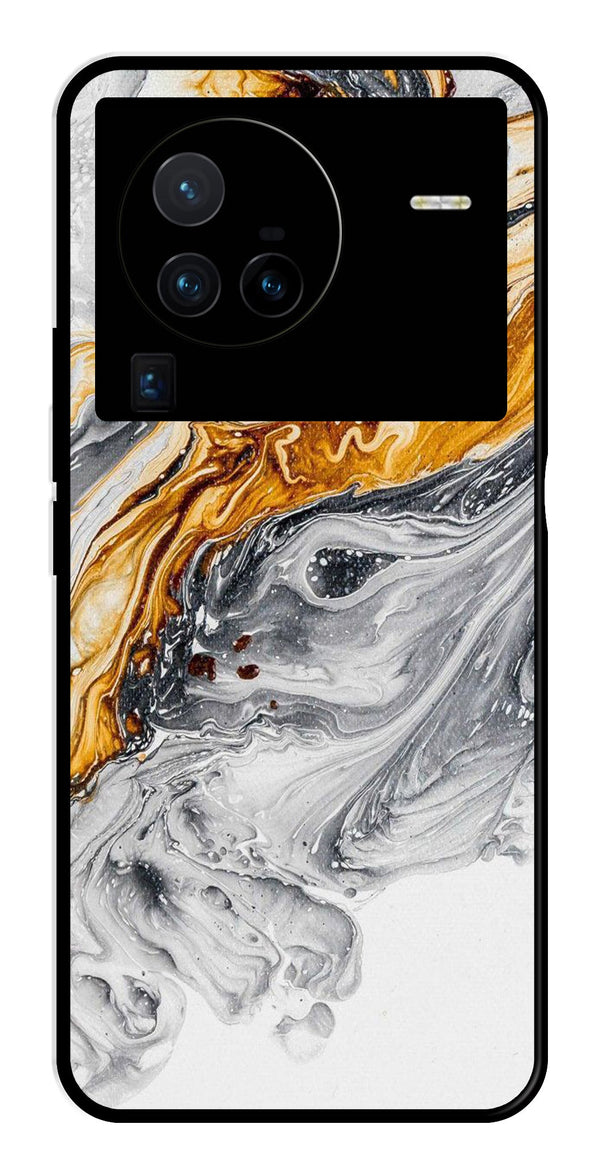 Marble Pattern Metal Mobile Case for Vivo X80 Pro   (Design No -36)