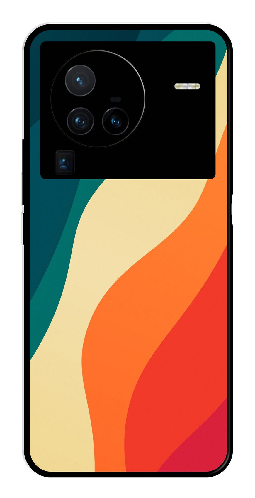 Muted Rainbow Metal Mobile Case for Vivo X80 Pro   (Design No -39)