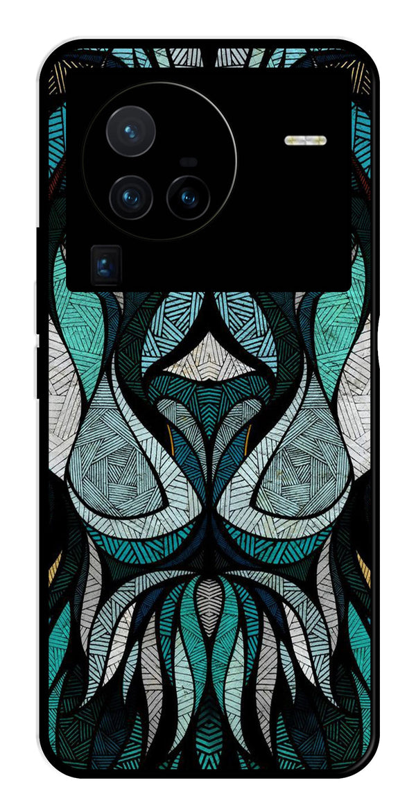 Lion Pattern Metal Mobile Case for Vivo X80 Pro   (Design No -40)