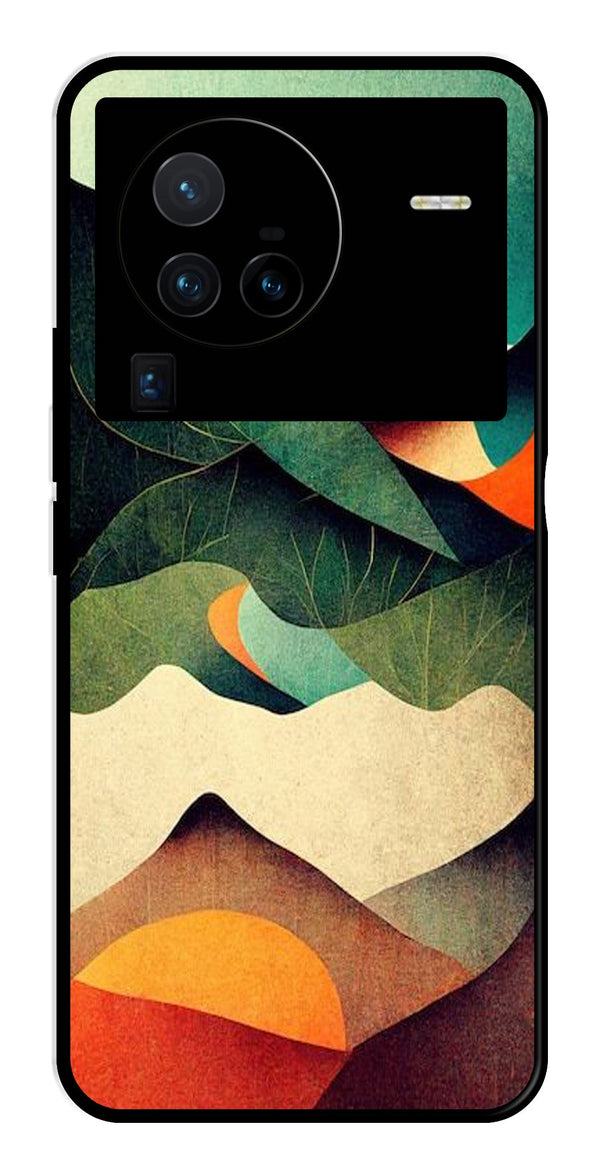 MultiColor Pattern Metal Mobile Case for Vivo X80 Pro   (Design No -43)