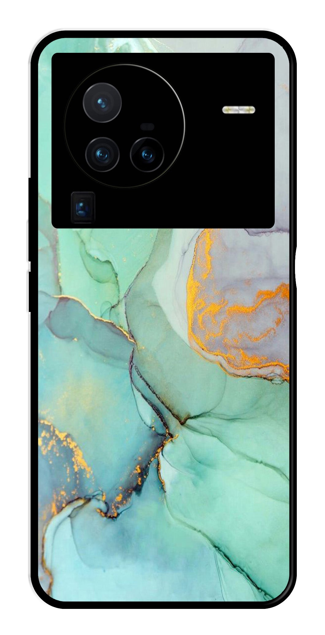 Marble Design Metal Mobile Case for Vivo X80 Pro   (Design No -46)