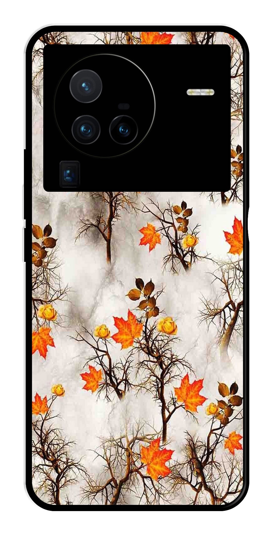 Autumn leaves Metal Mobile Case for Vivo X80 Pro   (Design No -55)