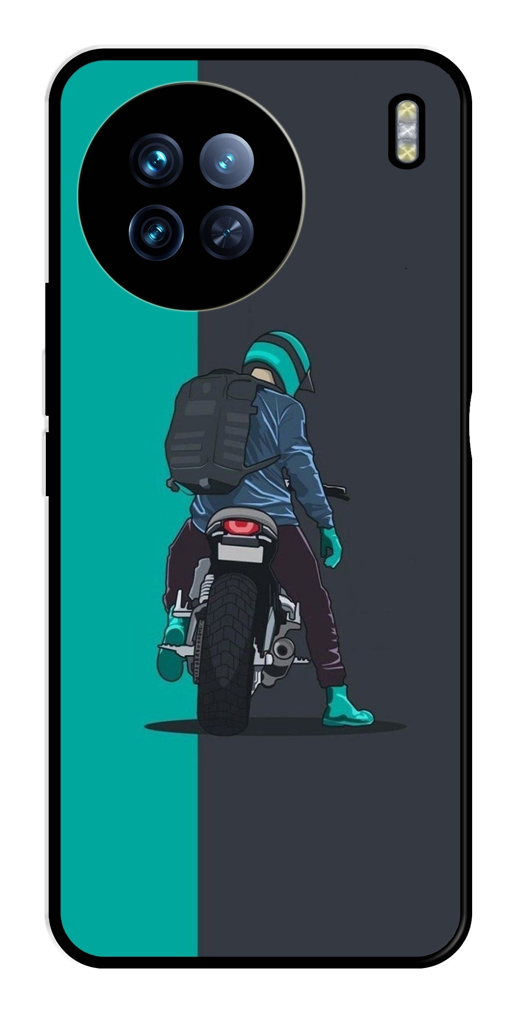 Bike Lover Metal Mobile Case for Vivo X90   (Design No -05)