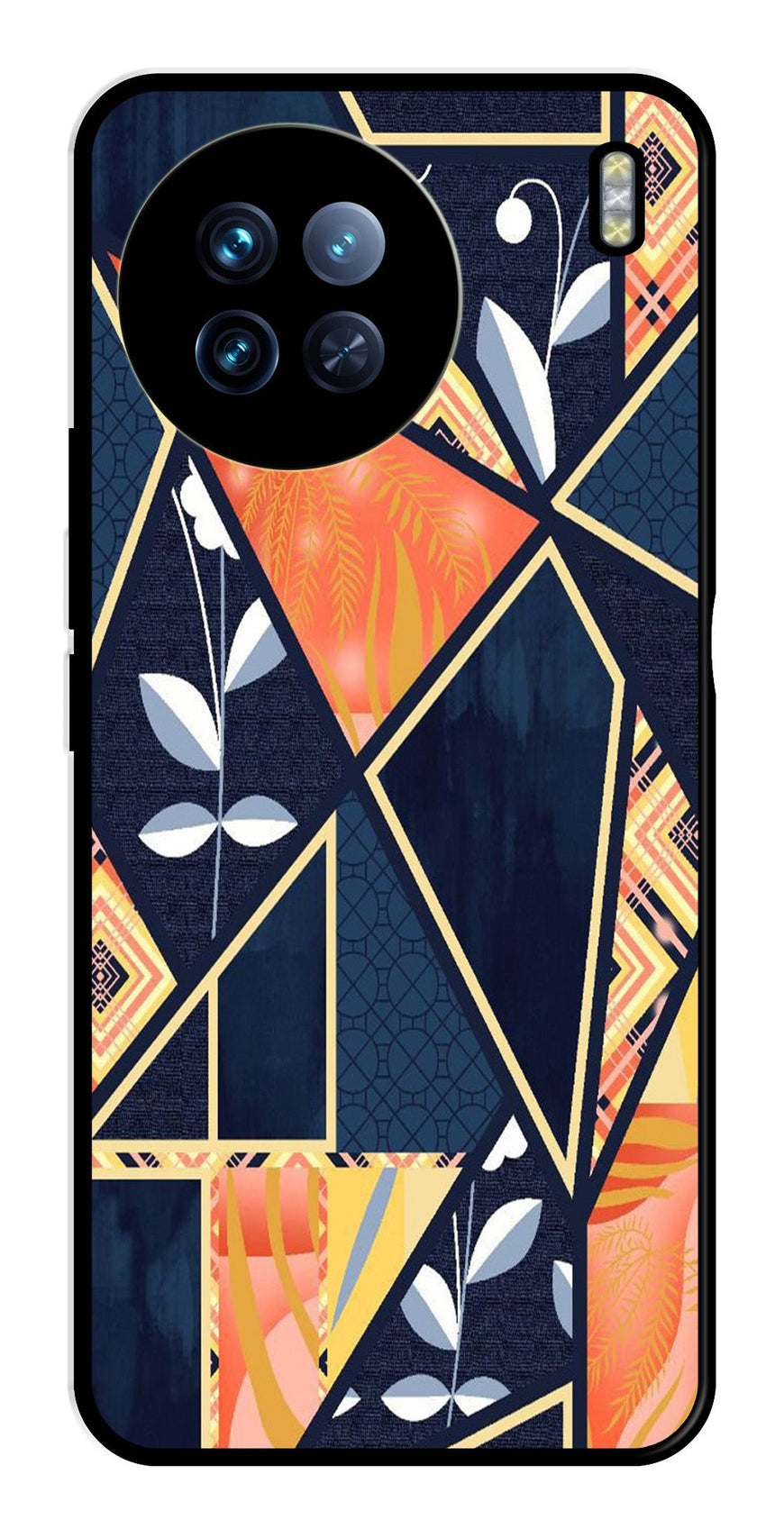 Marble Design Metal Mobile Case for Vivo X90   (Design No -07)