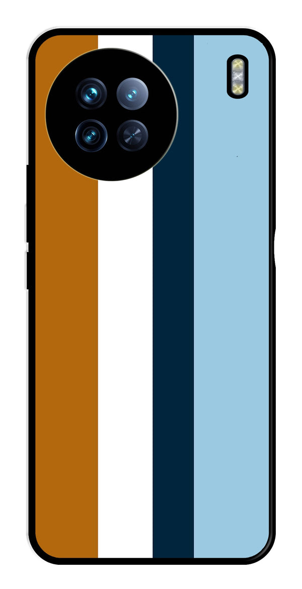 MultiColor Pattern Metal Mobile Case for Vivo X90   (Design No -17)