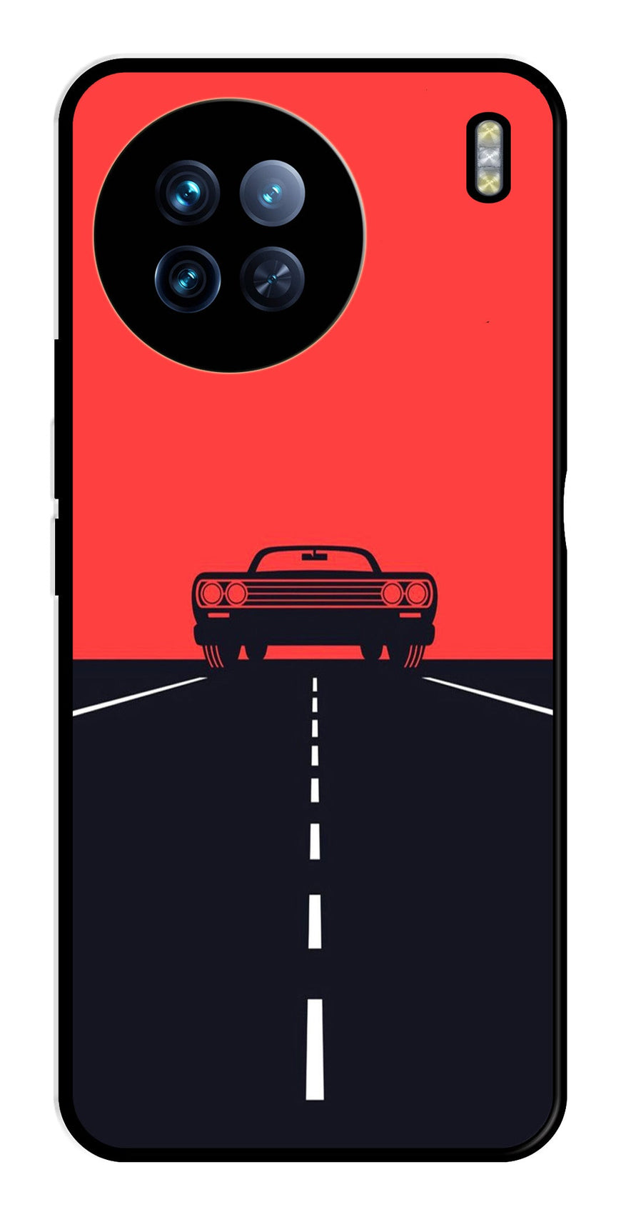 Car Lover Metal Mobile Case for Vivo X90   (Design No -21)