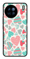 Hearts Pattern Metal Mobile Case for Vivo X90   (Design No -22)