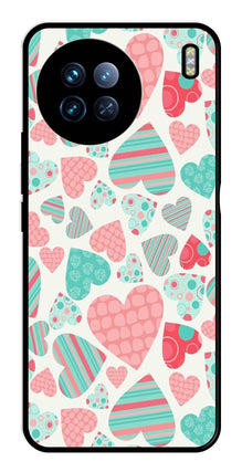 Hearts Pattern Metal Mobile Case for Vivo X90
