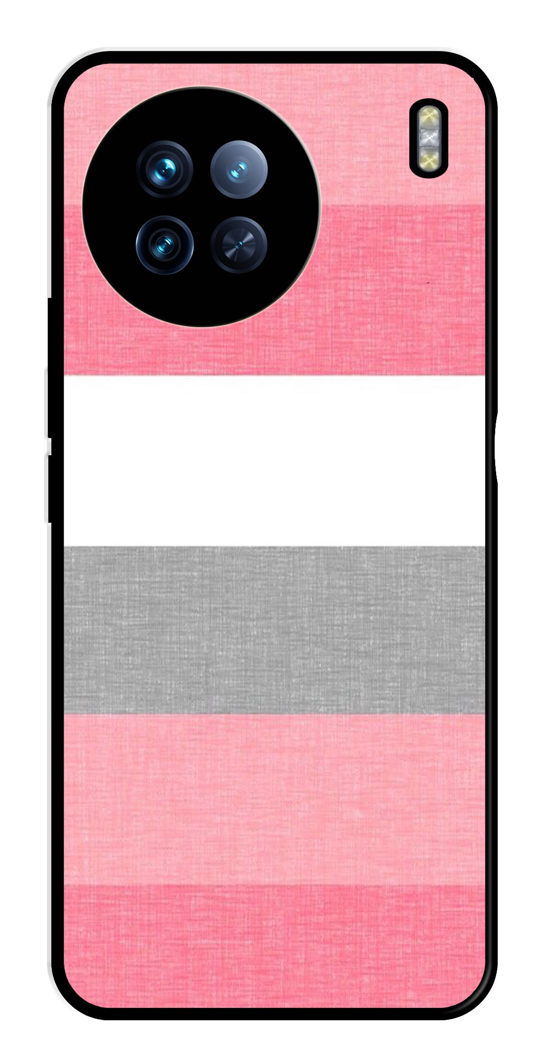 Pink Pattern Metal Mobile Case for Vivo X90   (Design No -23)