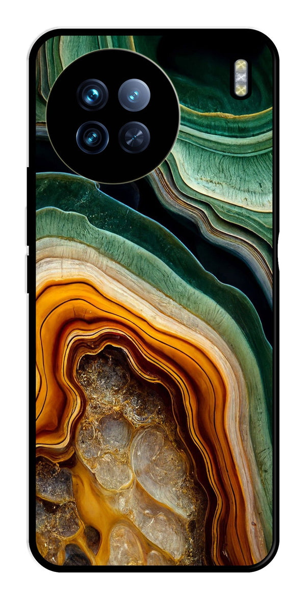 Marble Design Metal Mobile Case for Vivo X90 Pro   (Design No -28)
