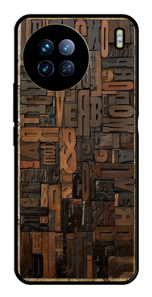 Alphabets Metal Mobile Case for Vivo X90   (Design No -32)