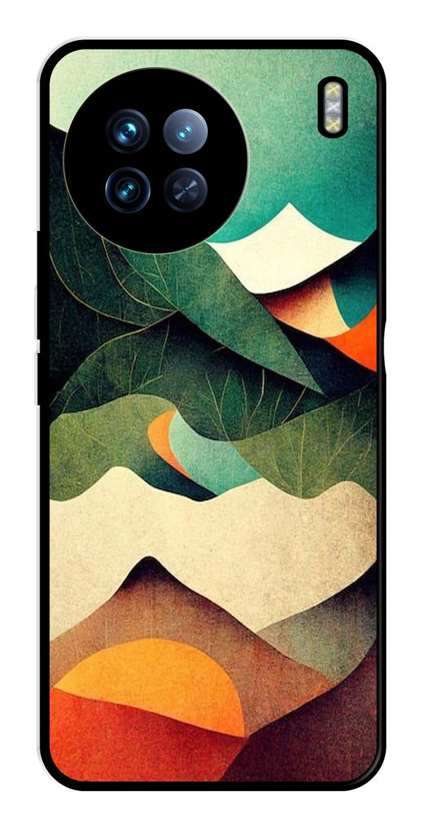MultiColor Pattern Metal Mobile Case for Vivo X90 Pro   (Design No -43)
