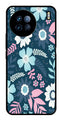 Flower Leaves Design Metal Mobile Case for Vivo X90   (Design No -50)