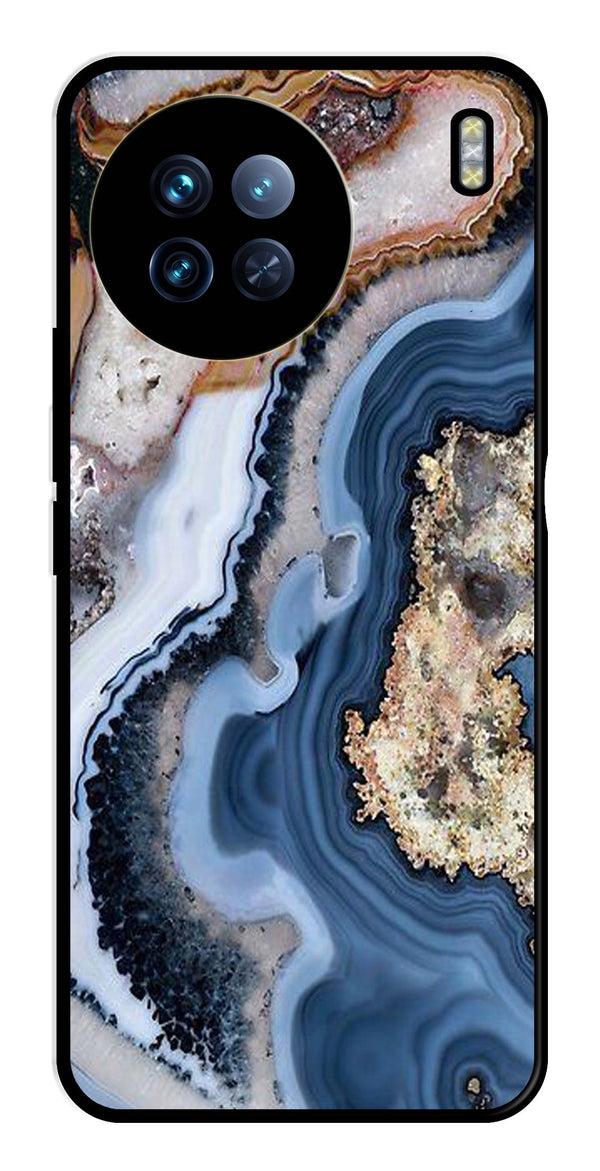 Marble Design Metal Mobile Case for Vivo X90   (Design No -53)
