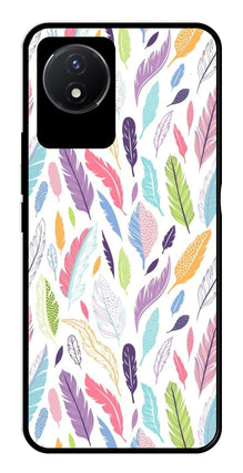 Colorful Feathers Metal Mobile Case for Vivo Y02