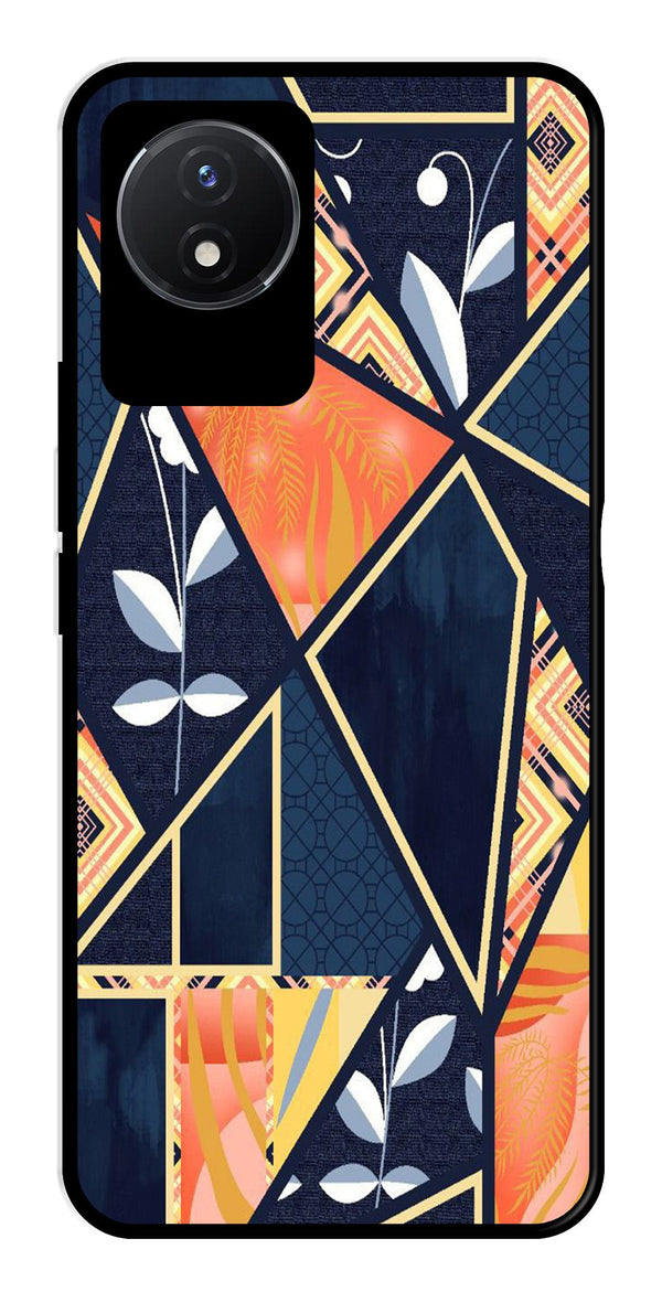 Marble Design Metal Mobile Case for Vivo Y02   (Design No -07)