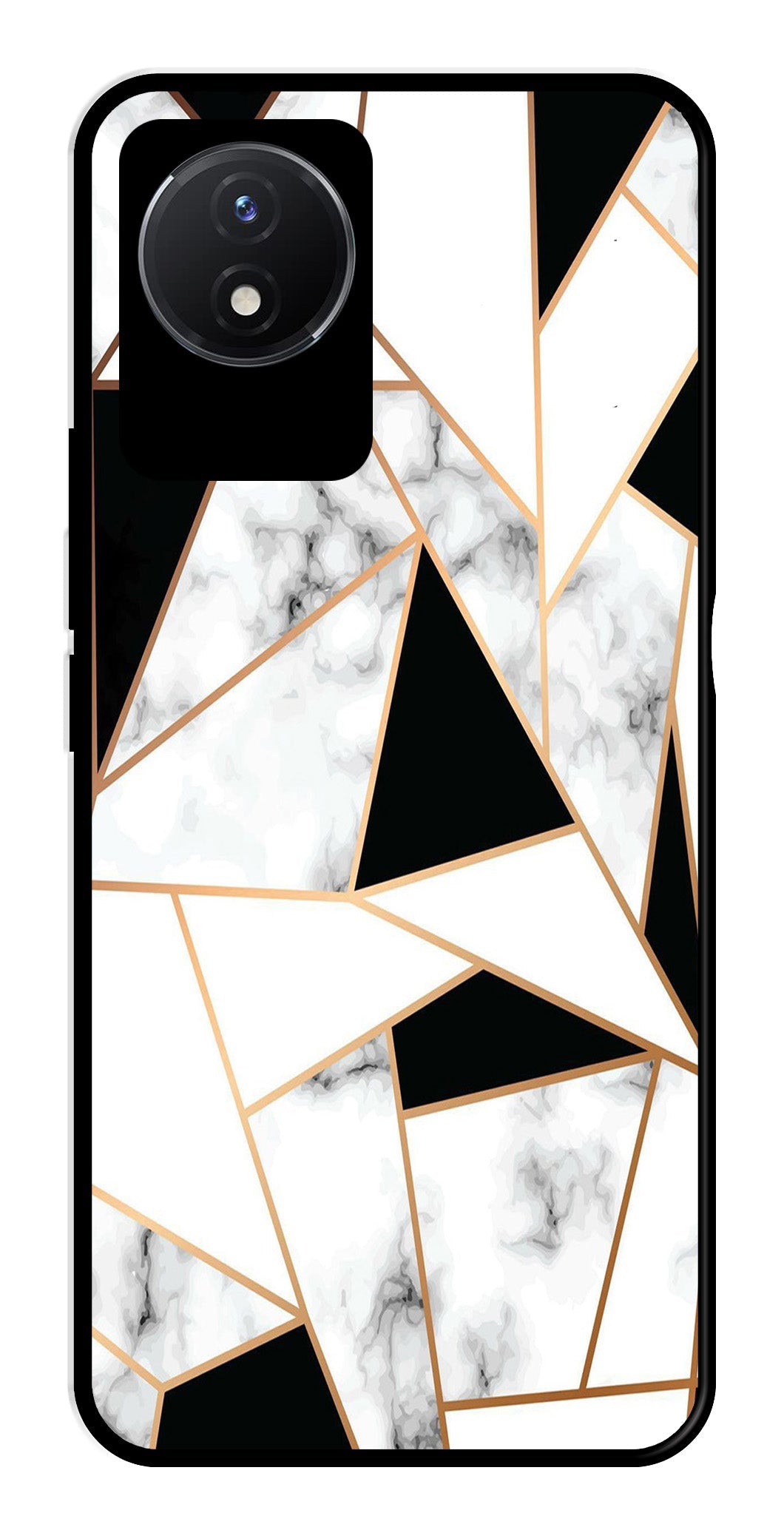 Marble Design2 Metal Mobile Case for Vivo Y02   (Design No -08)