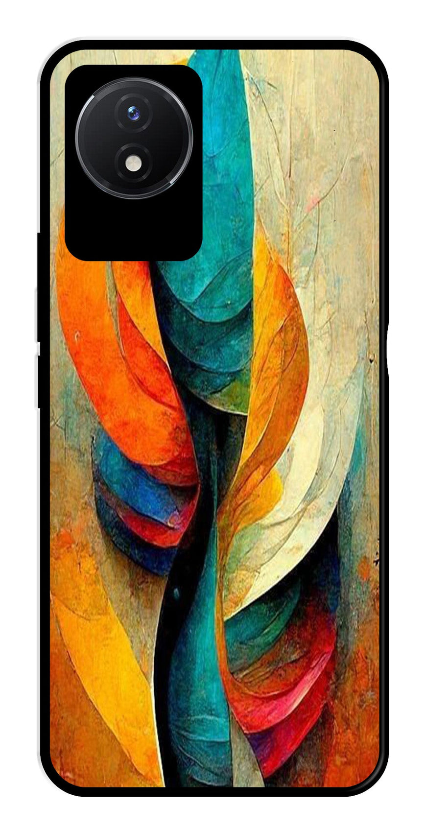 Modern Art Metal Mobile Case for Vivo Y02   (Design No -11)