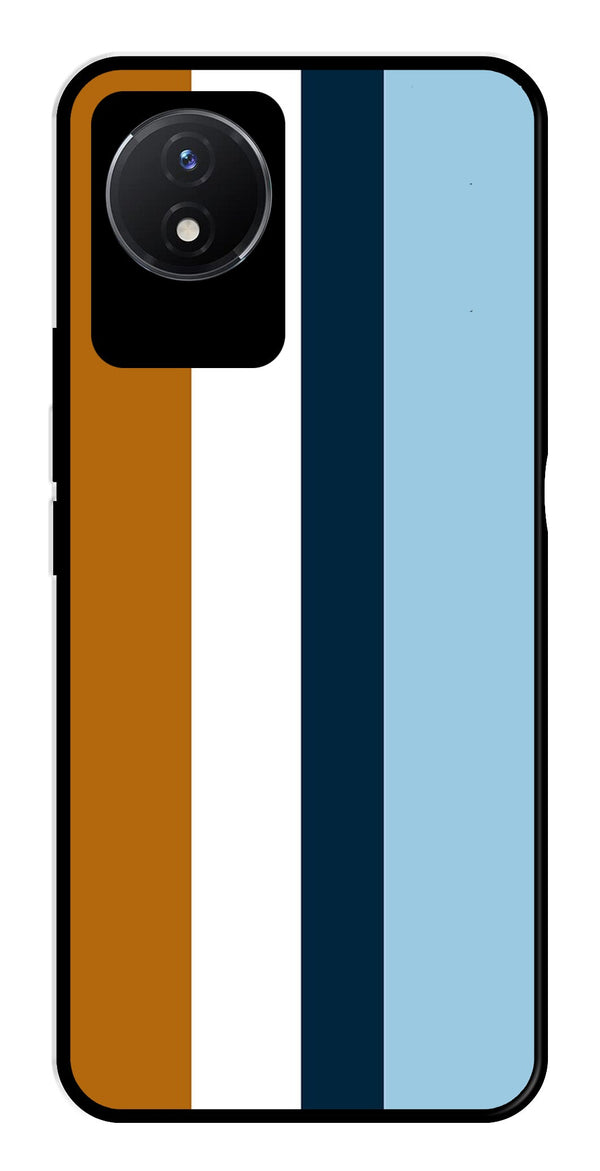 MultiColor Pattern Metal Mobile Case for Vivo Y02   (Design No -17)