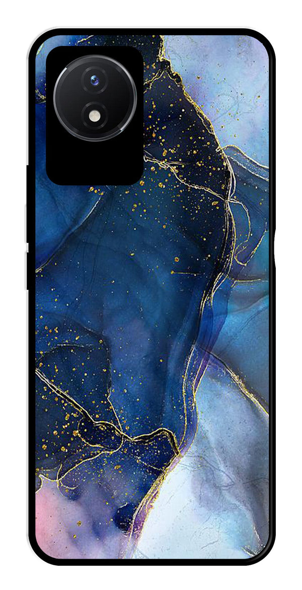 Blue Marble Metal Mobile Case for Vivo Y02   (Design No -34)