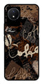 Coffee Pattern Metal Mobile Case for Vivo Y02   (Design No -37)