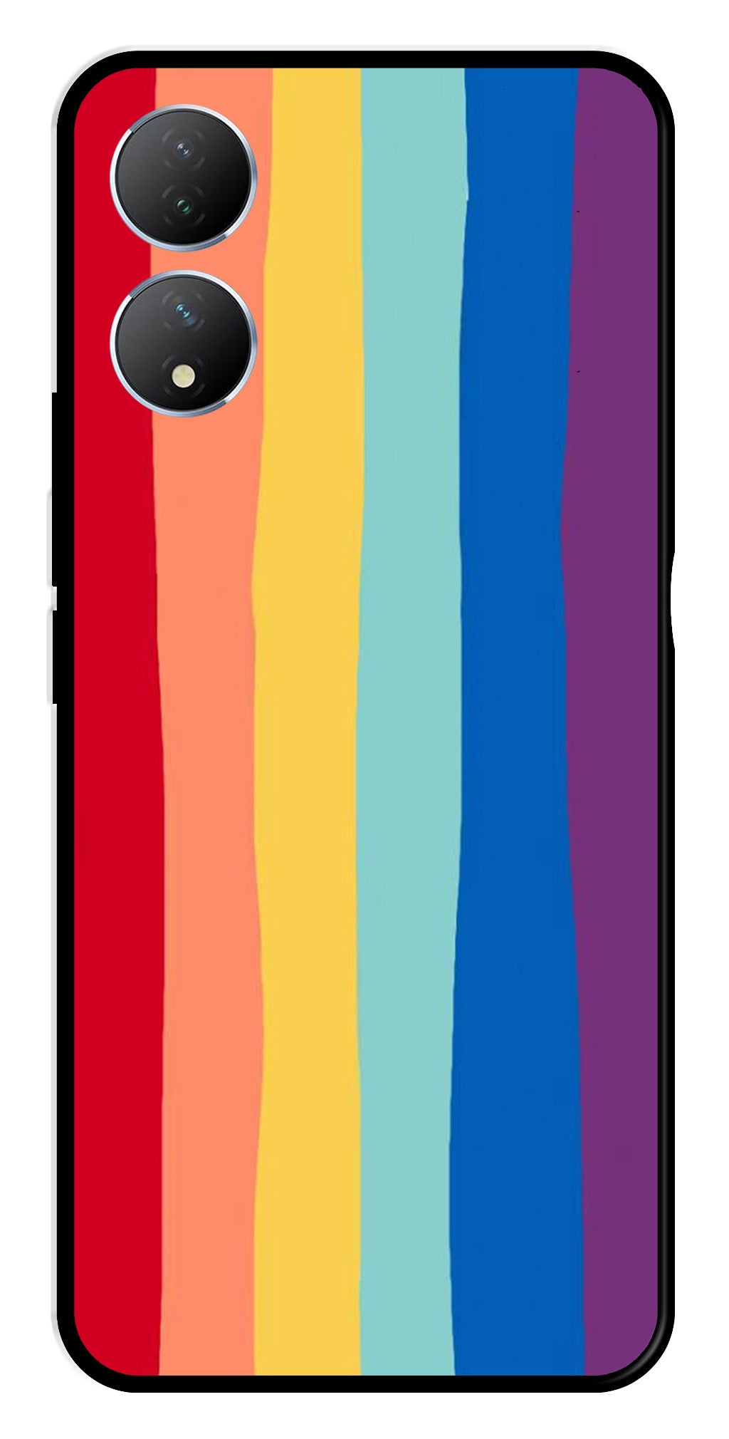 Rainbow MultiColor Metal Mobile Case for Vivo Y100   (Design No -03)