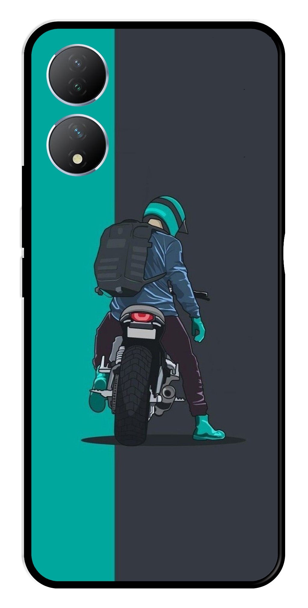 Bike Lover Metal Mobile Case for Vivo Y100   (Design No -05)