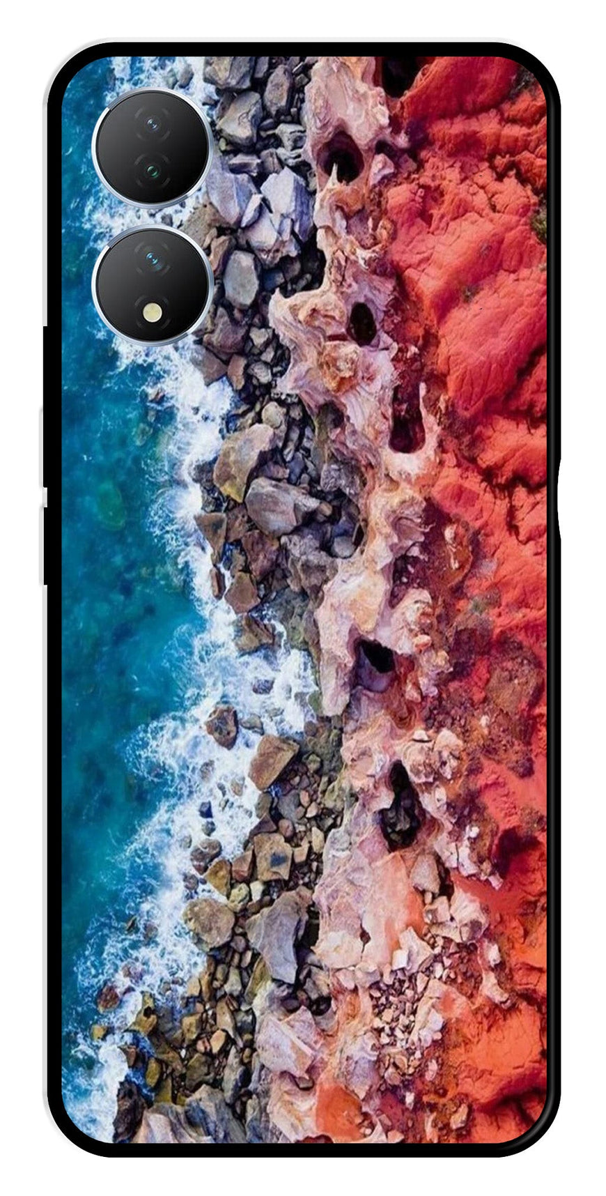Sea Shore Metal Mobile Case for Vivo Y100   (Design No -18)