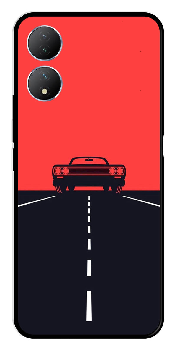 Car Lover Metal Mobile Case for Vivo Y100   (Design No -21)