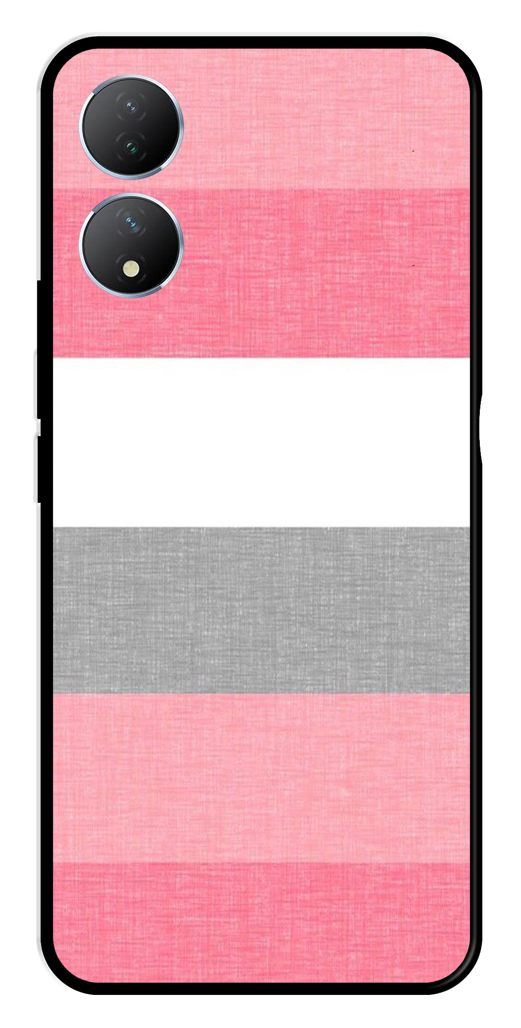 Pink Pattern Metal Mobile Case for Vivo Y100   (Design No -23)