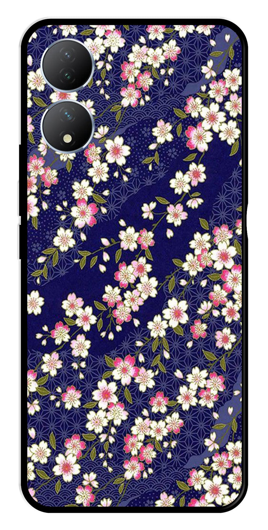 Flower Design Metal Mobile Case for Vivo Y100   (Design No -25)