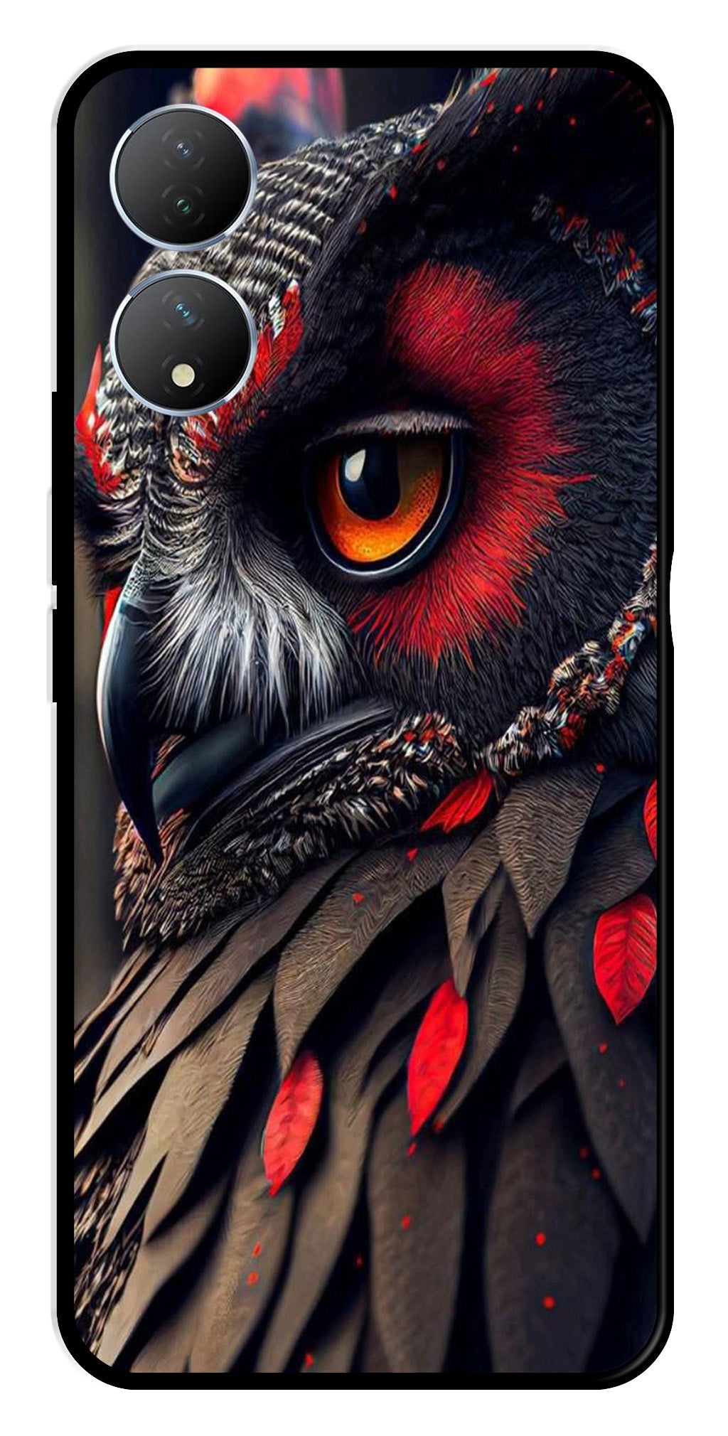 Owl Design Metal Mobile Case for Vivo Y100   (Design No -26)