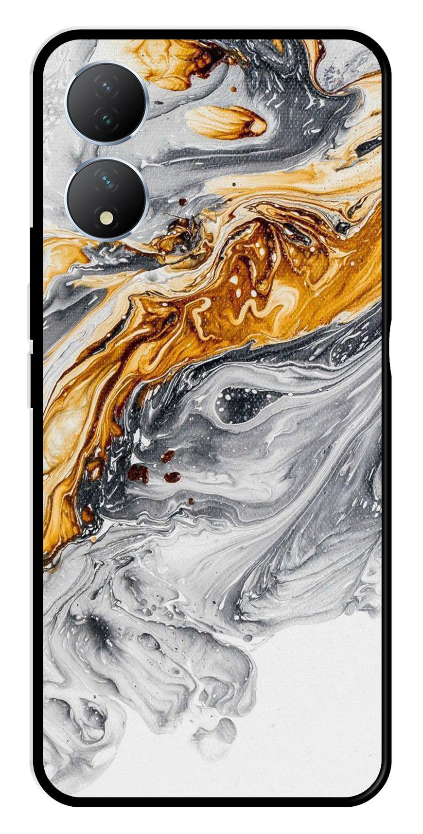 Marble Pattern Metal Mobile Case for Vivo Y100   (Design No -36)