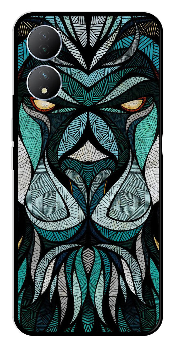 Lion Pattern Metal Mobile Case for Vivo Y100   (Design No -40)