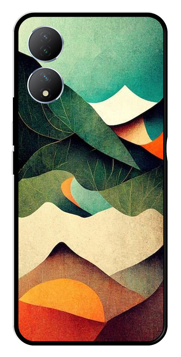 MultiColor Pattern Metal Mobile Case for Vivo Y100   (Design No -43)