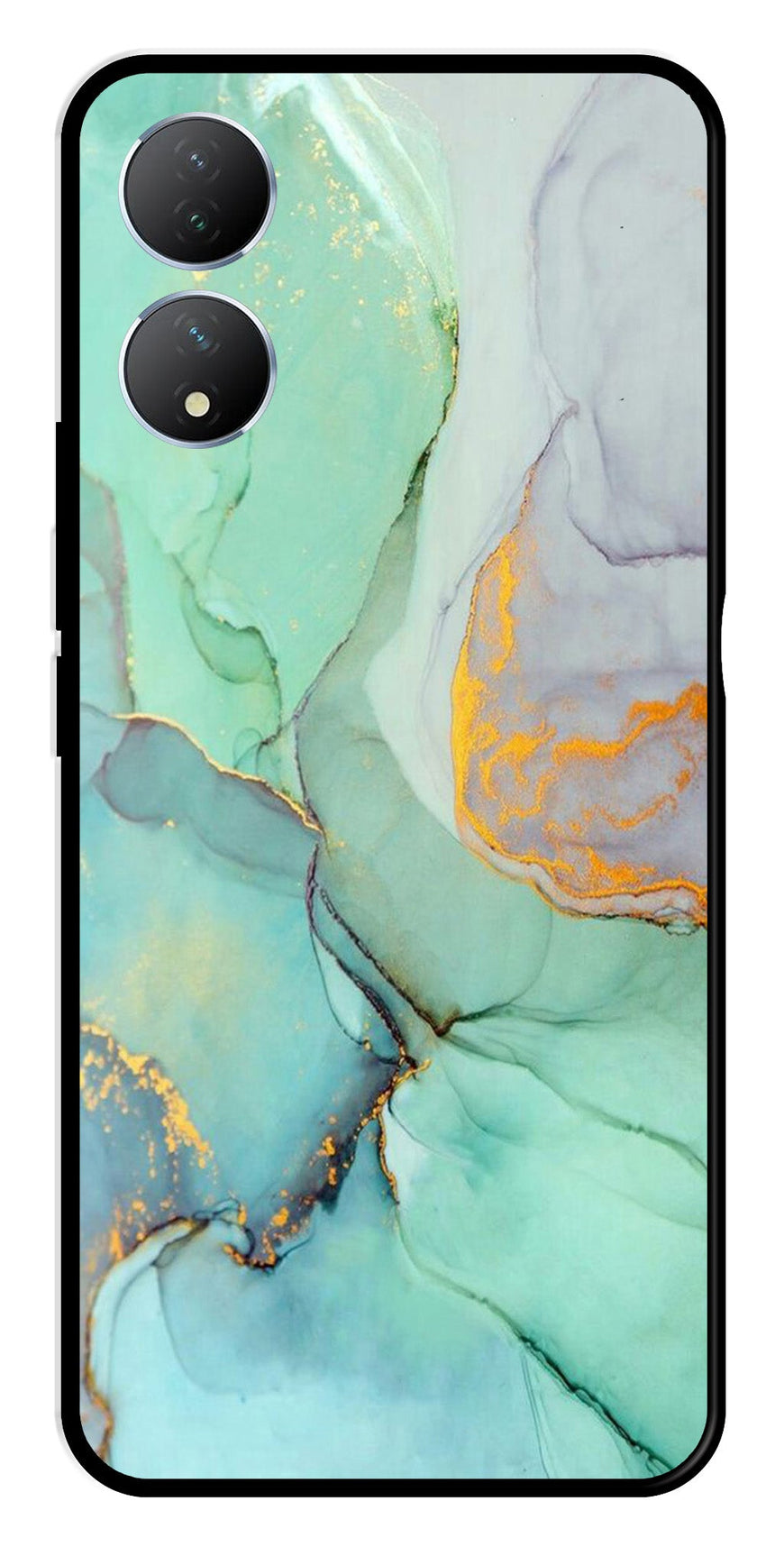 Marble Design Metal Mobile Case for Vivo Y100   (Design No -46)
