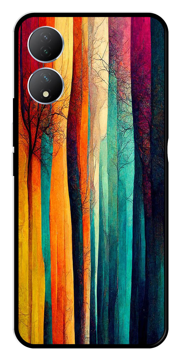 Modern Art Colorful Metal Mobile Case for Vivo Y100   (Design No -47)