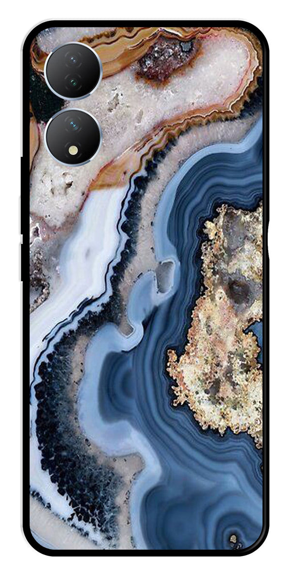 Marble Design Metal Mobile Case for Vivo Y100   (Design No -53)