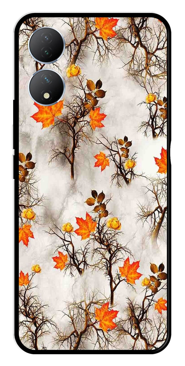 Autumn leaves Metal Mobile Case for Vivo Y100   (Design No -55)