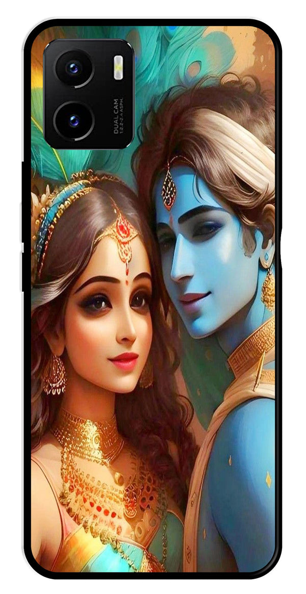 Lord Radha Krishna Metal Mobile Case for Vivo Y15s   (Design No -01)