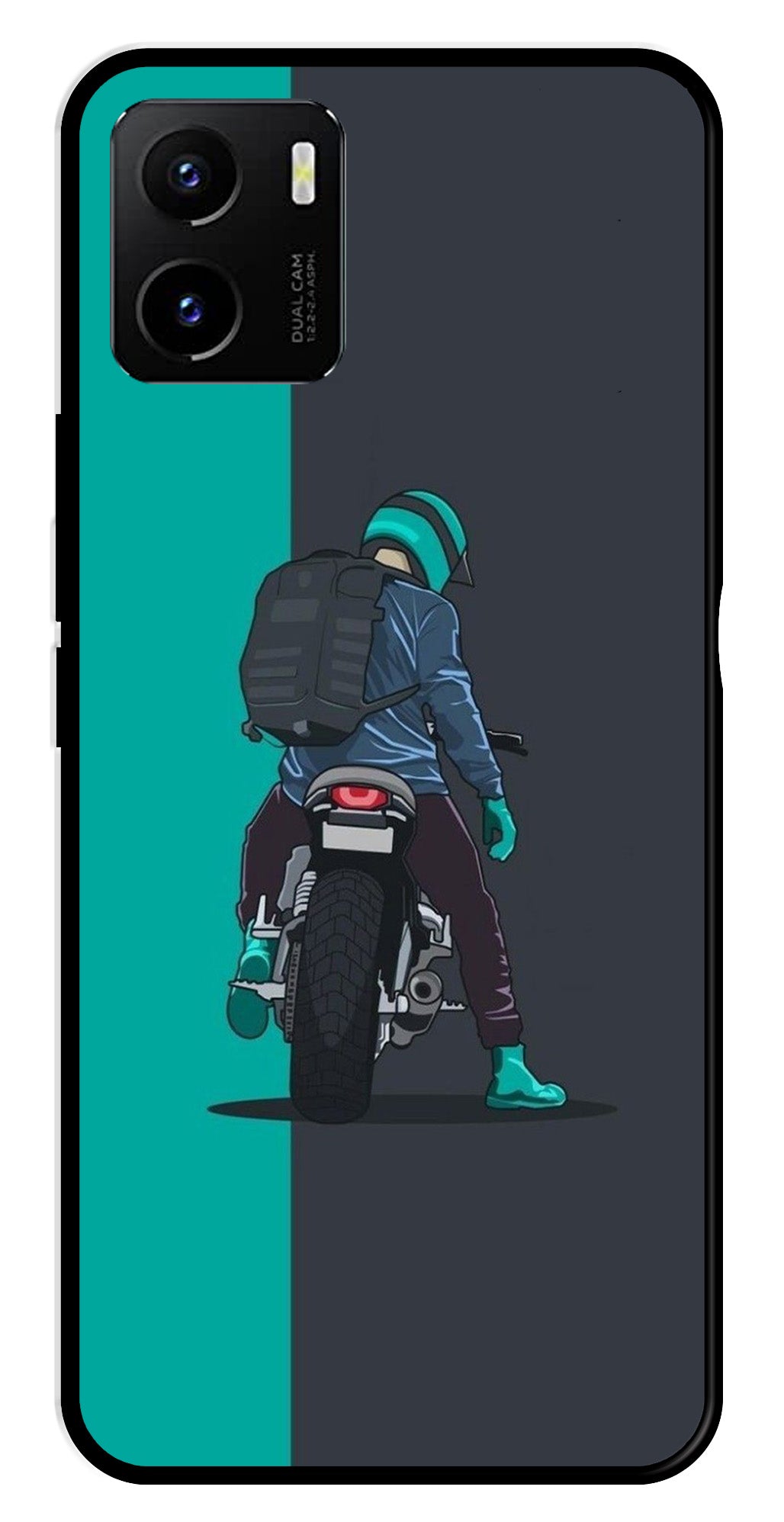 Bike Lover Metal Mobile Case for Vivo Y15s   (Design No -05)