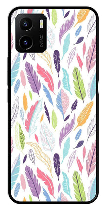 Colorful Feathers Metal Mobile Case for Vivo Y15s