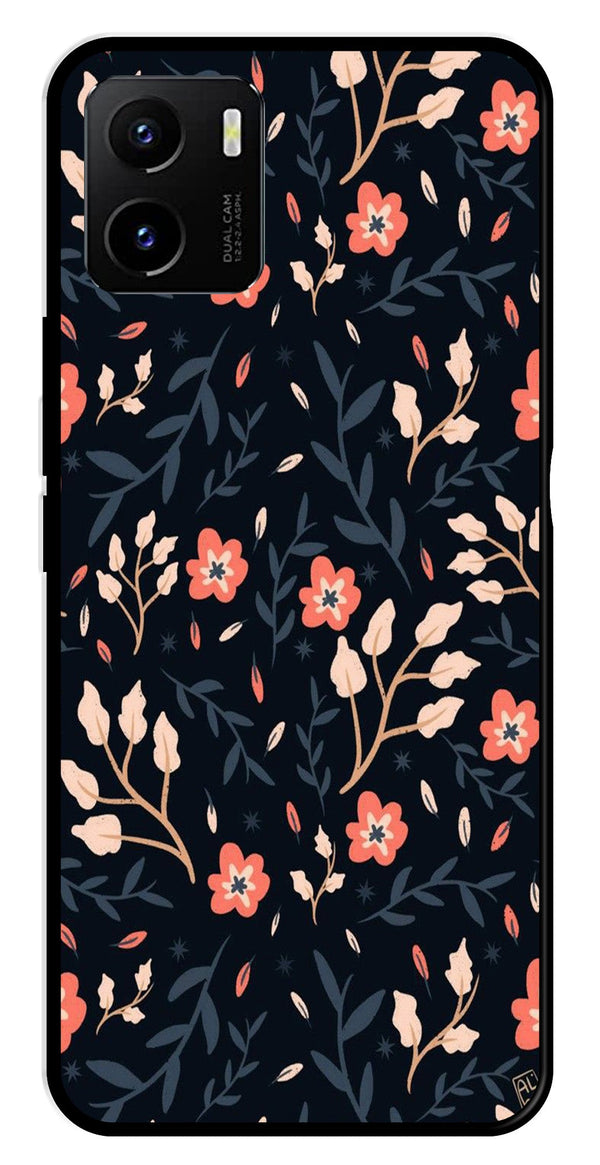 Floral Pattern Metal Mobile Case for Vivo Y10   (Design No -10)