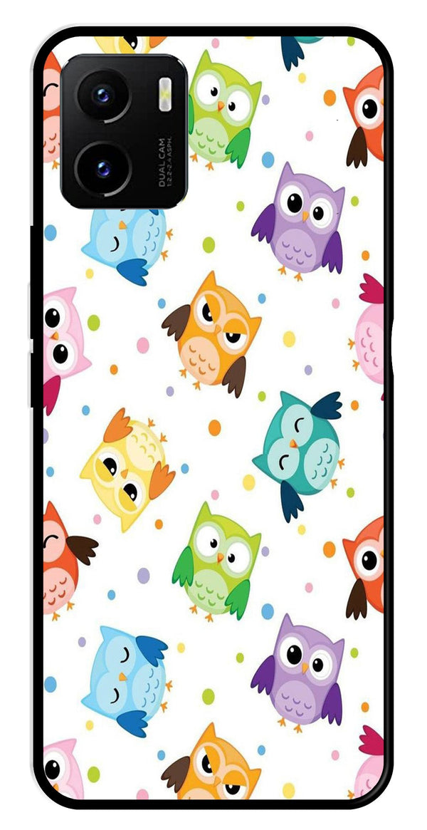 Owls Pattern Metal Mobile Case for Vivo Y15s   (Design No -20)