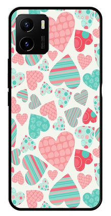 Hearts Pattern Metal Mobile Case for Vivo Y15s