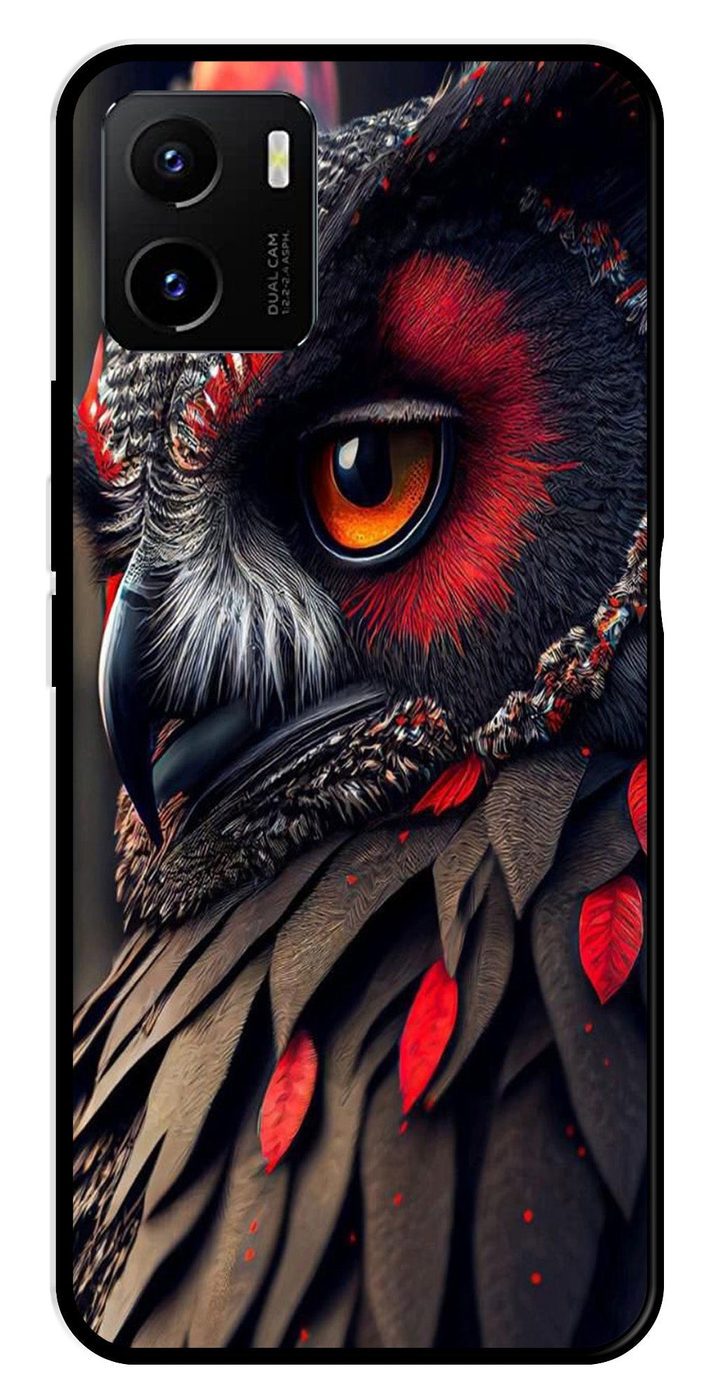 Owl Design Metal Mobile Case for Vivo Y15s   (Design No -26)