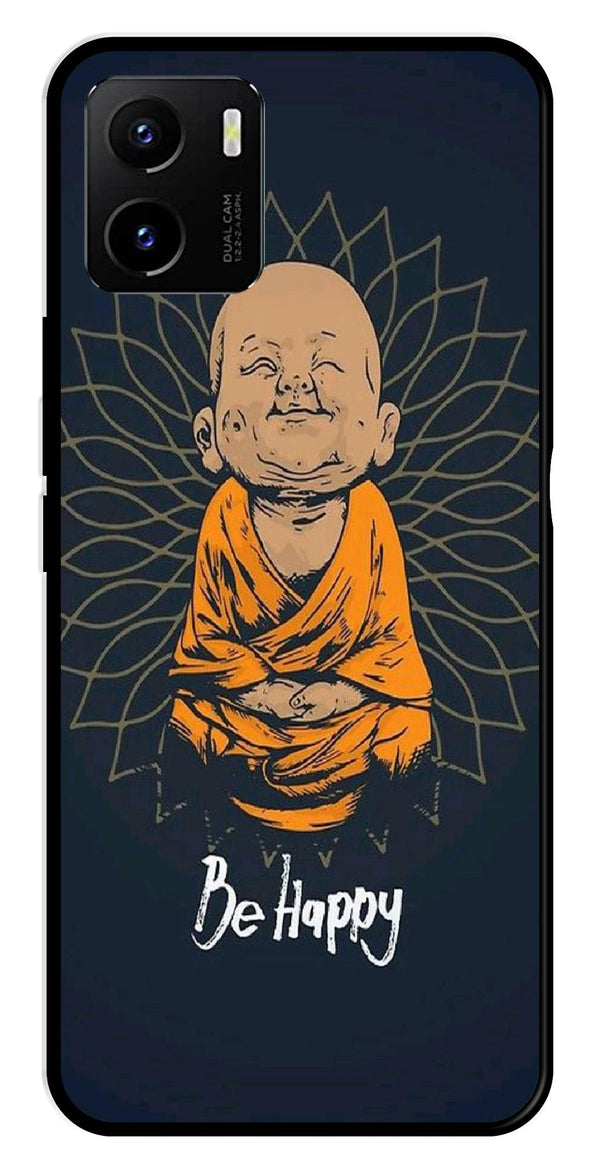 Be Happy Metal Mobile Case for Vivo Y15s   (Design No -27)